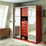 خزانة ملابس انزلاقية من لوح خشب مع صناديق