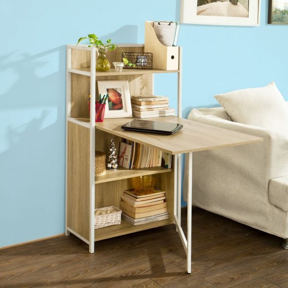 طاولة قابلة للطي المدمج في رفوف