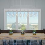 مزيج من العديد من المواد لإنشاء منطقة مريحة لتناول الطعام