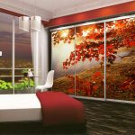 خزانة ملابس واسعة مع زخارف الخريف