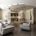 وضع الأثاث في غرفة معيشة غير عادية