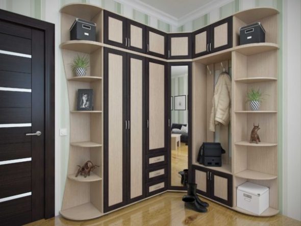 لون خزانة الزاوية التصميم