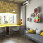 غرفة للأطفال مع طاولة لطفلين