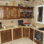 تصميم المطبخ شبه العتيقة الحديثة