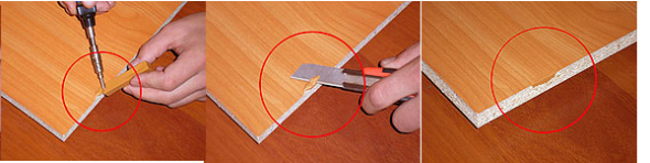 لوضع الشمع المذاب في المكان التالف