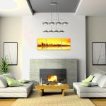 ترتيب الأثاث من الموقد في غرفة المعيشة