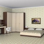 غرفة نوم مشرقة مع مجموعة من الأثاث