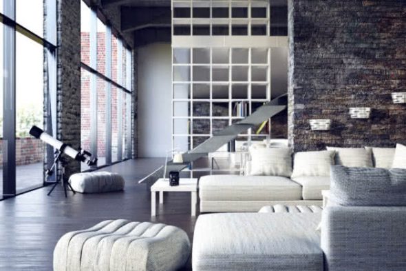 دور علوي أبيض في الداخل