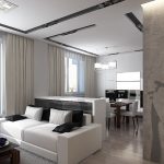 شقة استوديو الداخلية بالأبيض والأسود