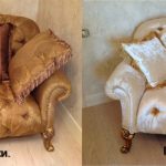 أريكة أنيقة غير عادية قبل وبعد التنجيد