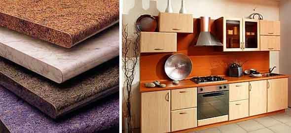 أسطح العمل مصنوعة من مواد مختلفة