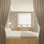 سرير مريح في زاوية مشرقة في مكانه