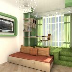 قابل للسحب المنصة السرير في غرفة المعيشة الداخلية