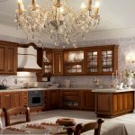 مطبخ الزاوية الخشبية الكلاسيكية