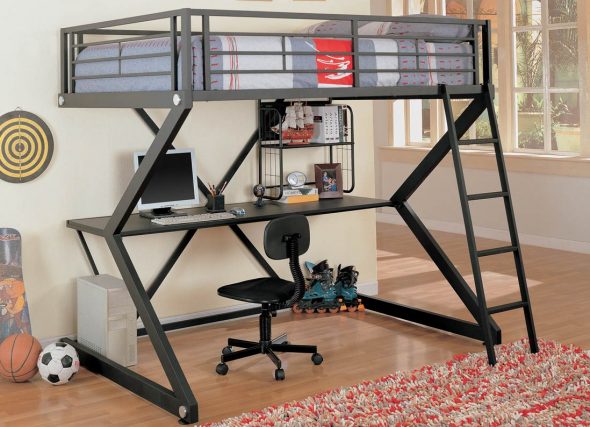 سرير علوي معدني