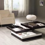 طاولة قهوة قابلة للطي مع أدراج