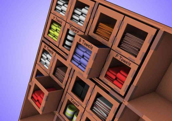 رف من الورق المقوى