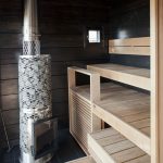 أرفف قابلة للسحب في غرفة البخار