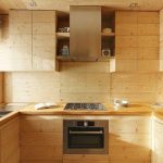 سطح عمل خشبي مع أثاث مدمج