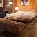 سرير مع اللوح الأمامي لينة والعثماني