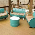 طاولة برميل معدنية مستديرة