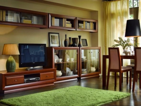 أثاث غرفة المعيشة الكرز