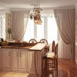 مطبخ فاخر مع جزيرة بدون الخزائن العلوية