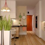 مطبخ دافئ مع خزائن فسيح عالية