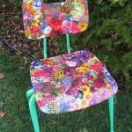 decoupage ดอกไม้สดใสสำหรับเก้าอี้ประเทศ