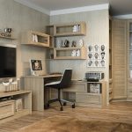 مكتب كلاسيكي مع ترتيب الزاوي من الرفوف