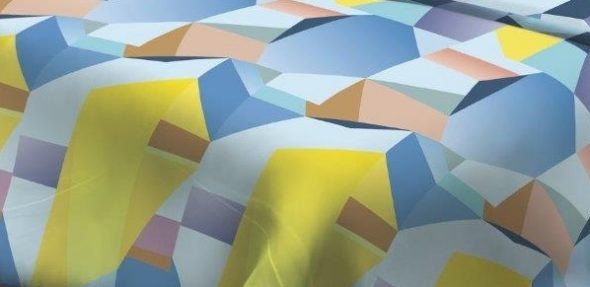 كاليكو مع خطوط هندسية