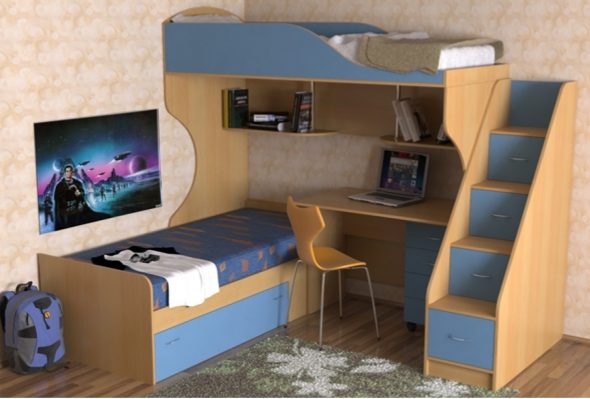 سرير اطفال مع منطقة عمل