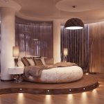 سرير دائري لغرفة نوم غير عادية