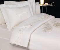 سرير percale الأبيض