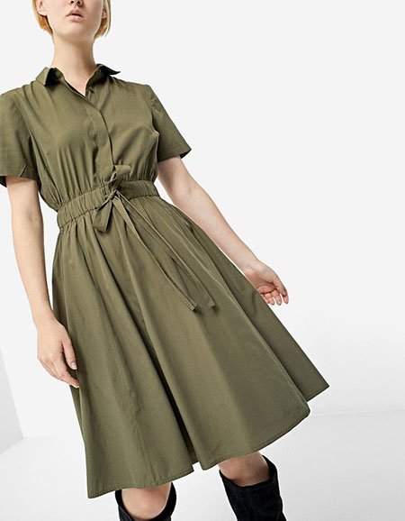 فستان قميص بوبلين