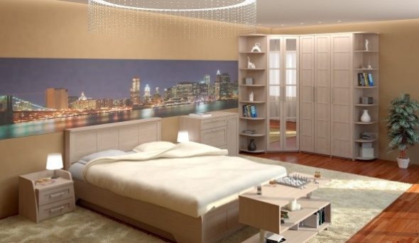 خزانة ملابس زاوية في غرفة النوم