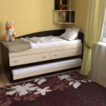 سرير بطابقين قابل للطي مع أدراج