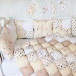 طفل بطانية بونبون والوسائد المصنوعة يدويا في اللون البيج