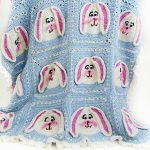 الكروشيه الأزرق الأرنب الكروشيه