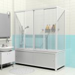 بلاط السيراميك الأبيض على جدار الحمام