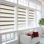 خطوط ثلاثية الألوان على الستائر الدوارة من نوع zebra