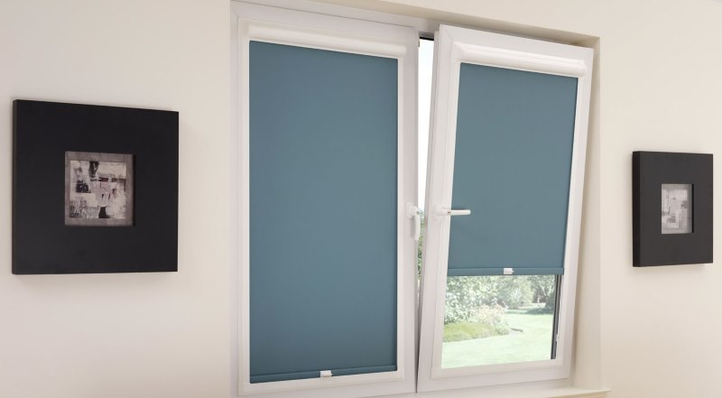 الستائر الدوارة المغلقة مع الكتان الرمادي