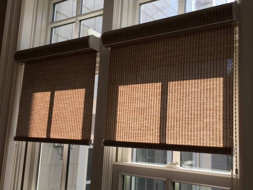 اثنين من الستائر كاسيت نوع اللون البني