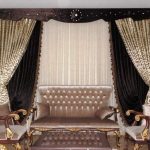 ستائر جميلة على كورنيش ثلاثي الصف غير عادي