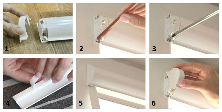 إجراء التثبيت للستائر الدوارة المغلقة