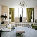 ستائر زيتون لغرفة المعيشة بألوان هادئة