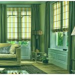 الستائر الرومانية مخططة في فتح النافذة