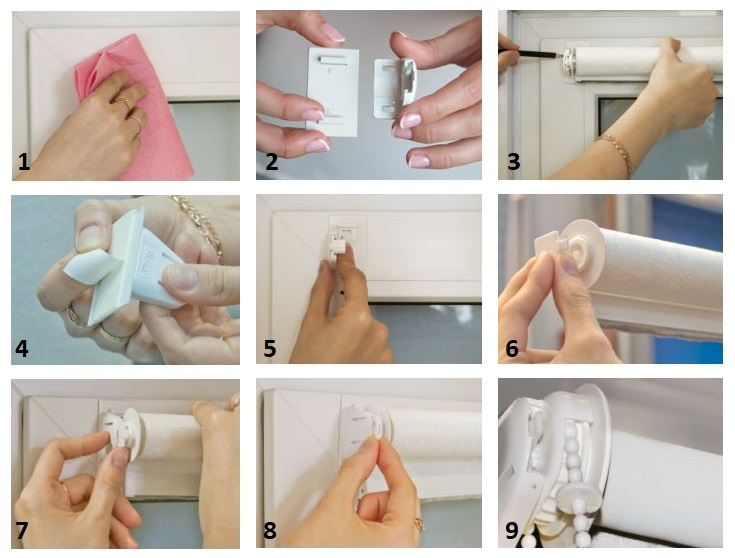 نمط التثبيت من الستائر الدوارة على الشريط