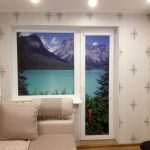 تسجيل الستائر كتلة شرفة مع طباعة الصور