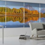 المناظر الطبيعية الخلابة على ستائر النافذة البانورامية